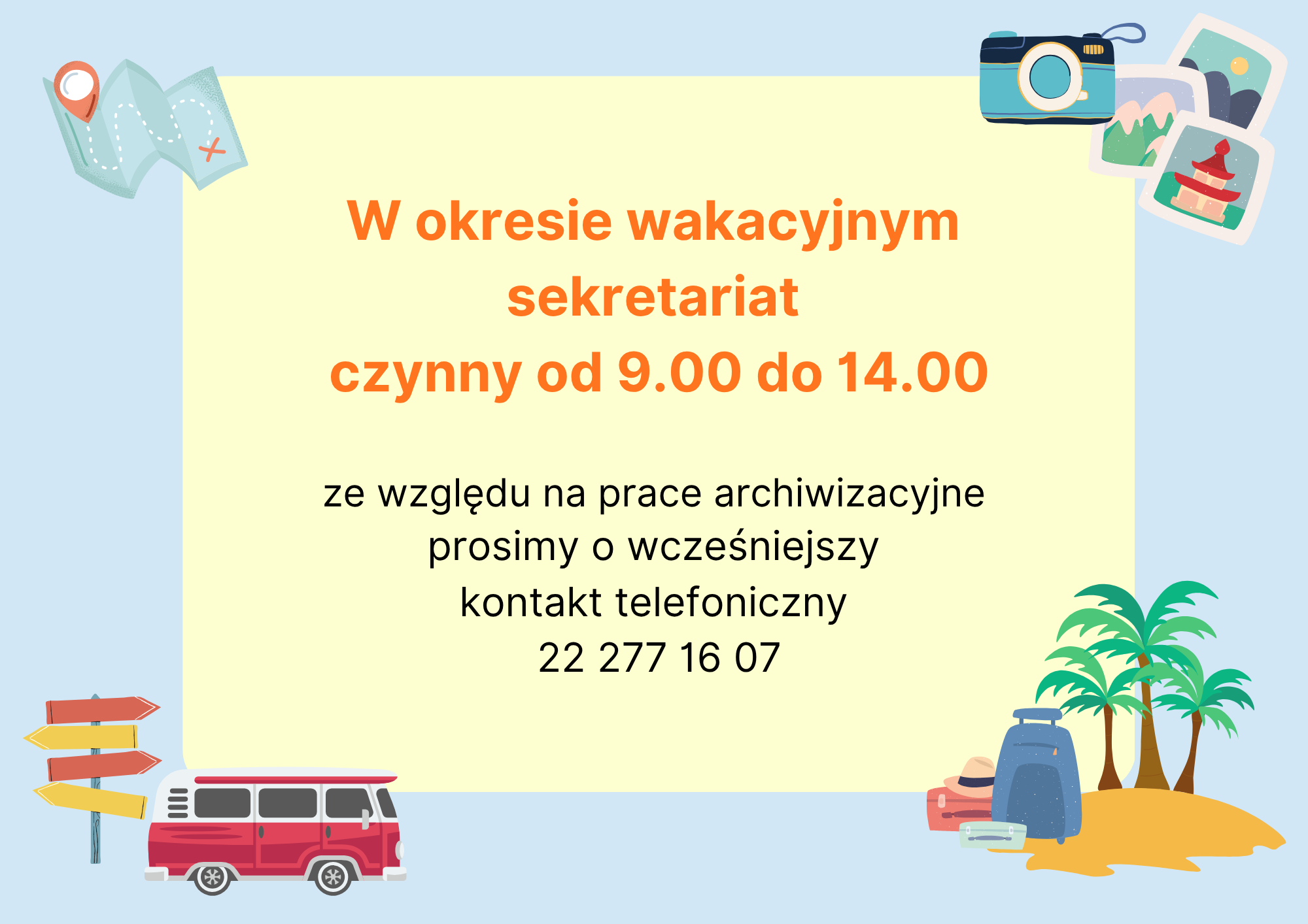 sekretariat wakacje 2026