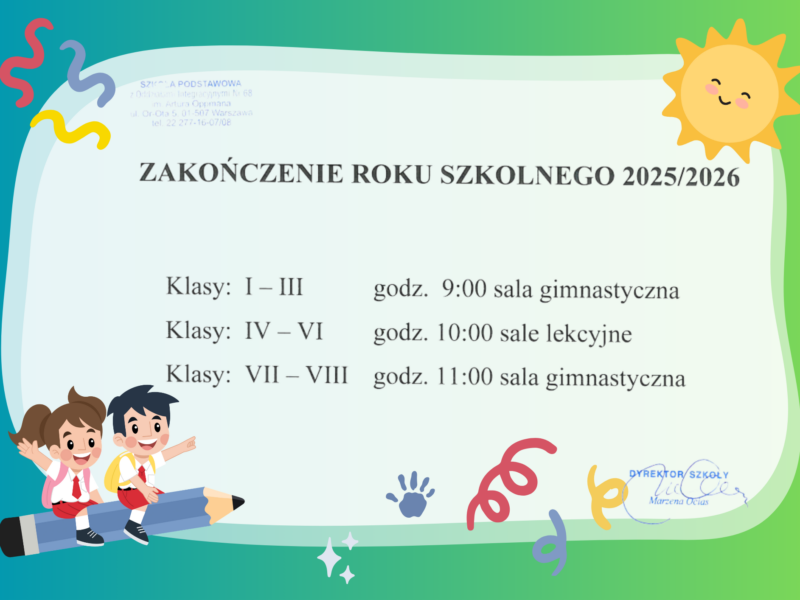 Zakończenie roku szkolnego