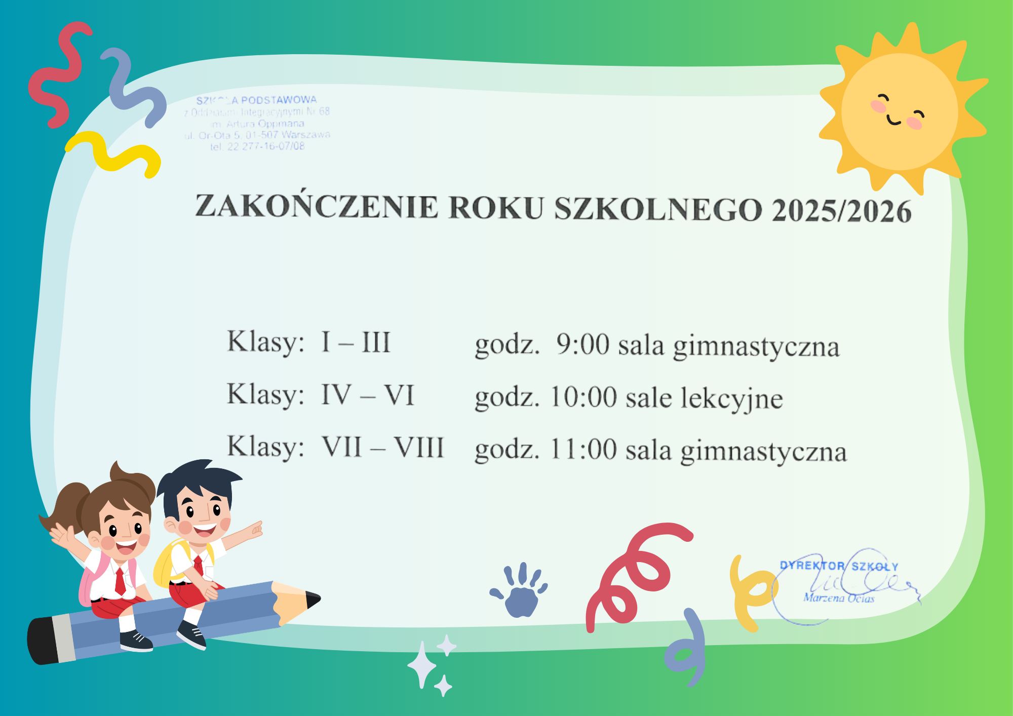 Zakończenie roku szkolnego