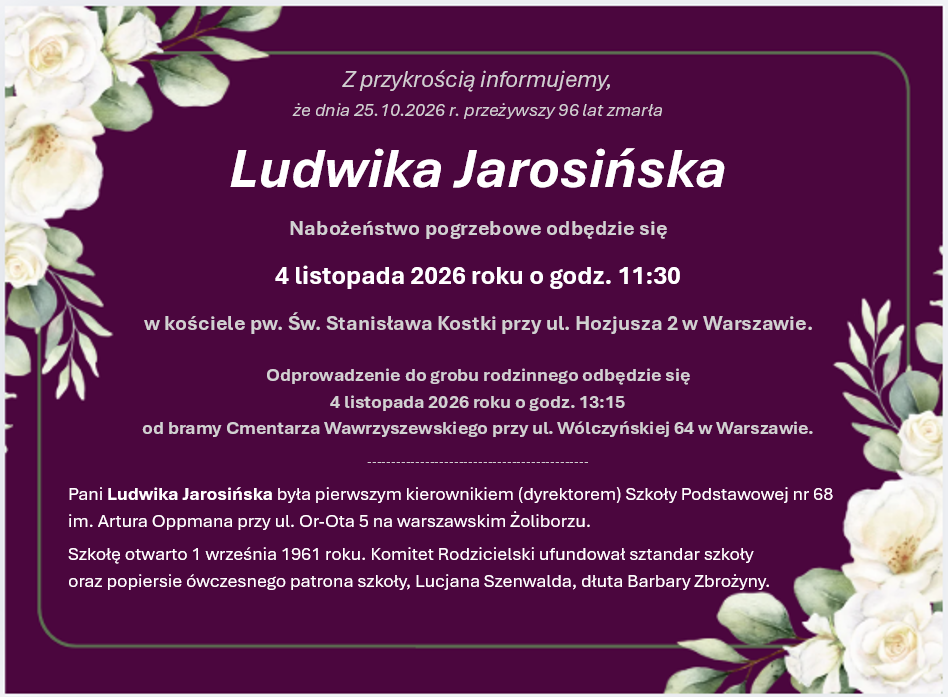 Ludwika-Jarosinska-pierwszy-dyrektor-SP68